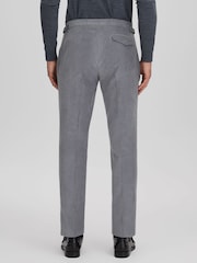 Reiss Ice Blue Kempton Slim Fit Corduroy Trousers with Turn-Ups - Image 5 of 6