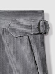Reiss Ice Blue Kempton Slim Fit Corduroy Trousers with Turn-Ups - Image 6 of 6