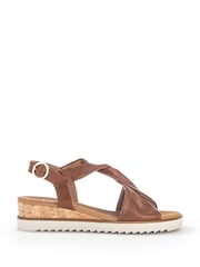 Gabor Wide Fit Tan Rich Leather Sandals - Image 1 of 5