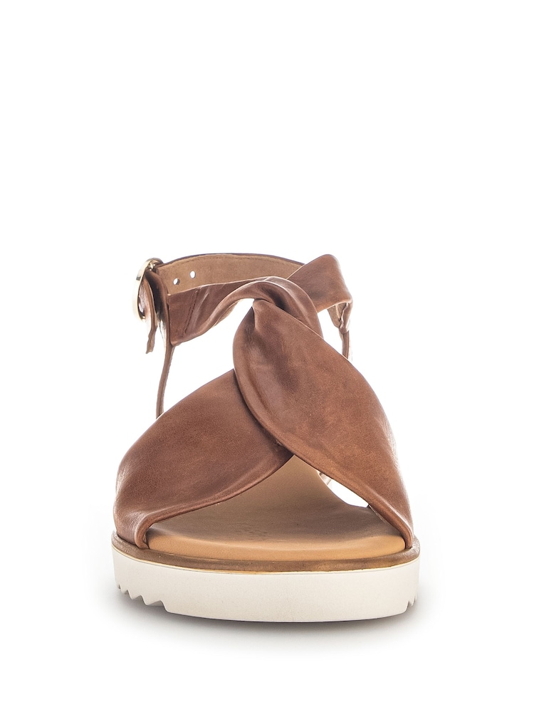 Gabor Wide Fit Tan Rich Leather Sandals - Image 5 of 5