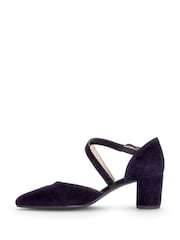 Gabor Blue Gazelle Atlantik Suede Open Court Shoes - Image 2 of 8
