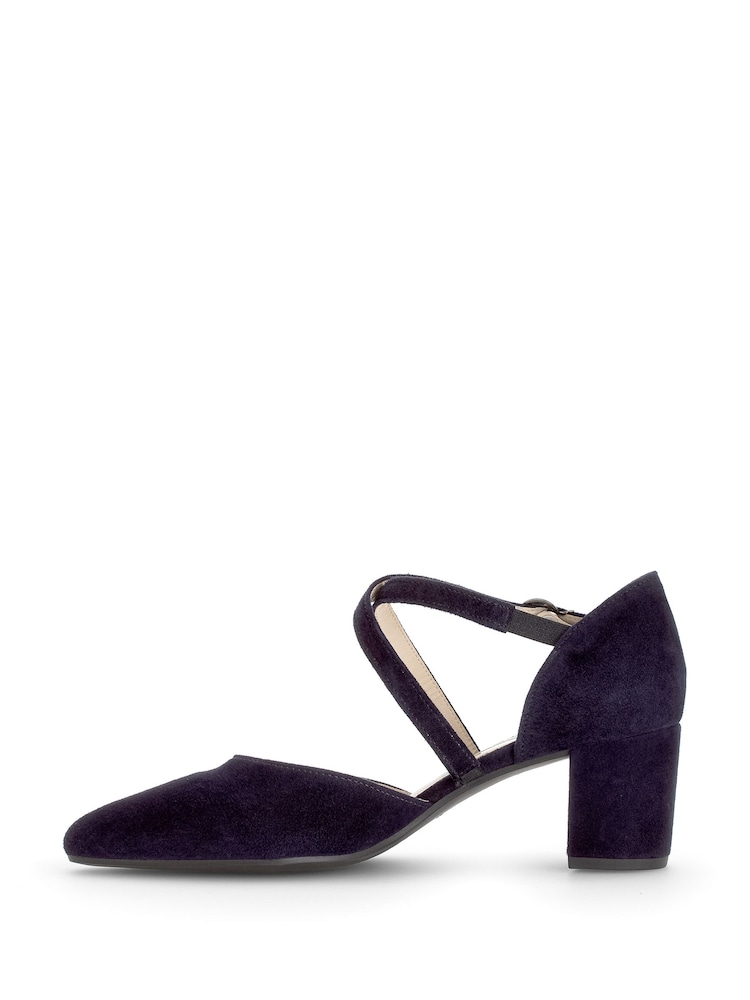 Gabor Blue Gazelle Atlantik Suede Open Court Shoes - Image 2 of 8