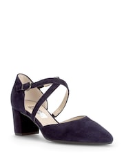 Gabor Blue Gazelle Atlantik Suede Open Court Shoes - Image 3 of 8