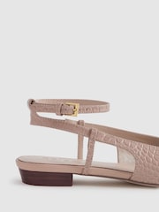 Reiss Nude Freya Leather Slingback Ballerina Flats - Image 5 of 5