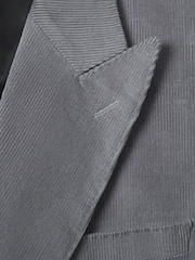 Reiss Ice Blue Kempton Slim Fit Corduroy Double Breasted Blazer - Image 7 of 9