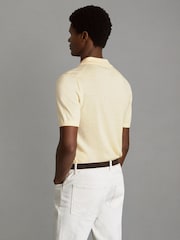 Reiss Buttermilk Yellow Duchie Merino Wool Open Collar Polo Shirt - Image 5 of 6