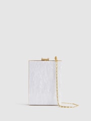Reiss White Gigi Acetate Clutch Bag - Image 4 of 6