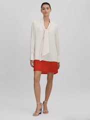 Reiss Off White Cora Leather Strappy Wedge Heels - Image 2 of 5