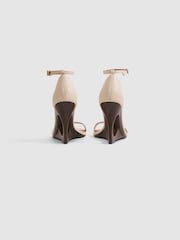 Reiss Off White Cora Leather Strappy Wedge Heels - Image 3 of 5