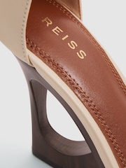Reiss Off White Cora Leather Strappy Wedge Heels - Image 5 of 5