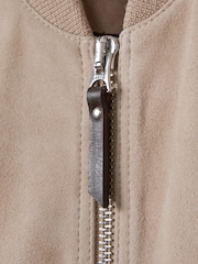Reiss Stone Dilan Suede Zip-Through Bomber Jacket - Image 7 of 7
