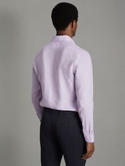 Reiss Orchid Ruban Linen Button-Through Shirt - Image 5 of 6