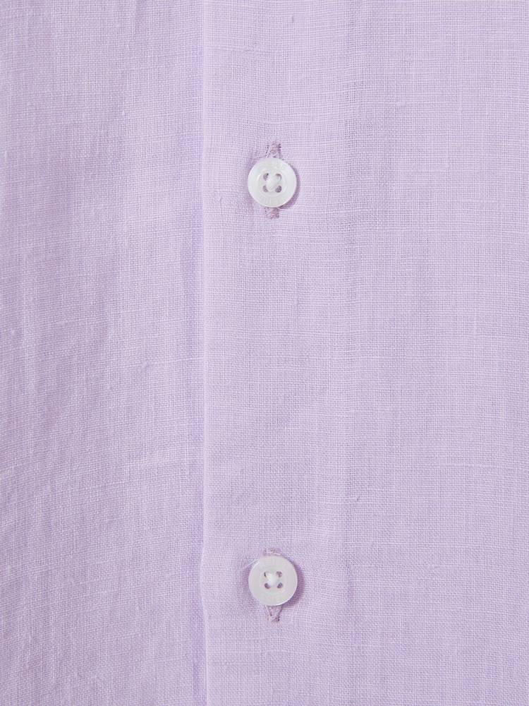 Reiss Orchid Ruban Linen Button-Through Shirt - Image 6 of 6
