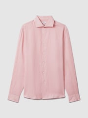 Reiss Flamingo Ruban Linen Button-Through Shirt - Image 1 of 5
