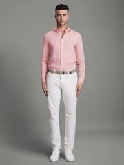 Reiss Flamingo Ruban Linen Button-Through Shirt - Image 2 of 5