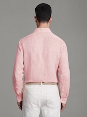 Reiss Flamingo Ruban Linen Button-Through Shirt - Image 4 of 5