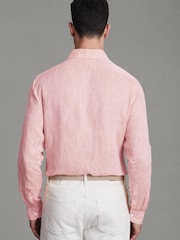 Reiss Flamingo Ruban Linen Button-Through Shirt - Image 5 of 5