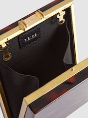 Reiss Tortoise Gigi Acetate Clutch Bag - Image 4 of 6