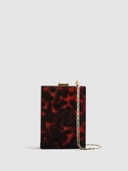 Reiss Tortoise Gigi Acetate Clutch Bag - Image 5 of 6