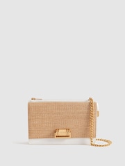 Reiss White Picton Leather Chain Crossbody Bag - Image 1 of 5