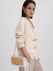 Reiss White Picton Leather Chain Crossbody Bag - Image 2 of 5