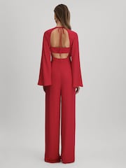 Reiss Coral Tania Cut-Out Flared Sleeve Jumpsuit - Image 4 of 5