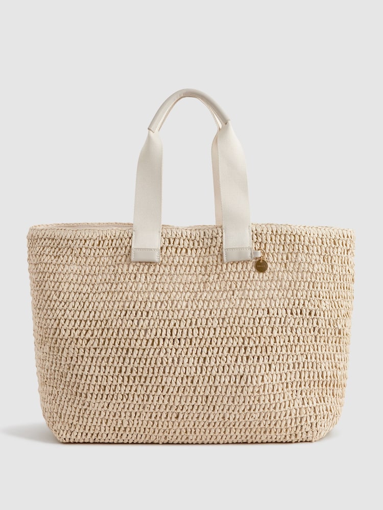 Reiss Natural Emeryson Woven Tote Bag - Image 1 of 6