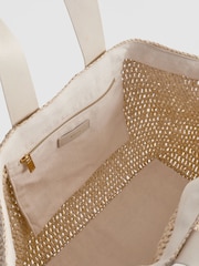 Reiss Natural Emeryson Woven Tote Bag - Image 3 of 6