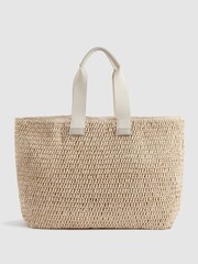 Reiss Natural Emeryson Woven Tote Bag - Image 4 of 6