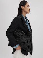 Bolso tote de cuero trenzado Vigo de Reiss - Imagen 2 de 5