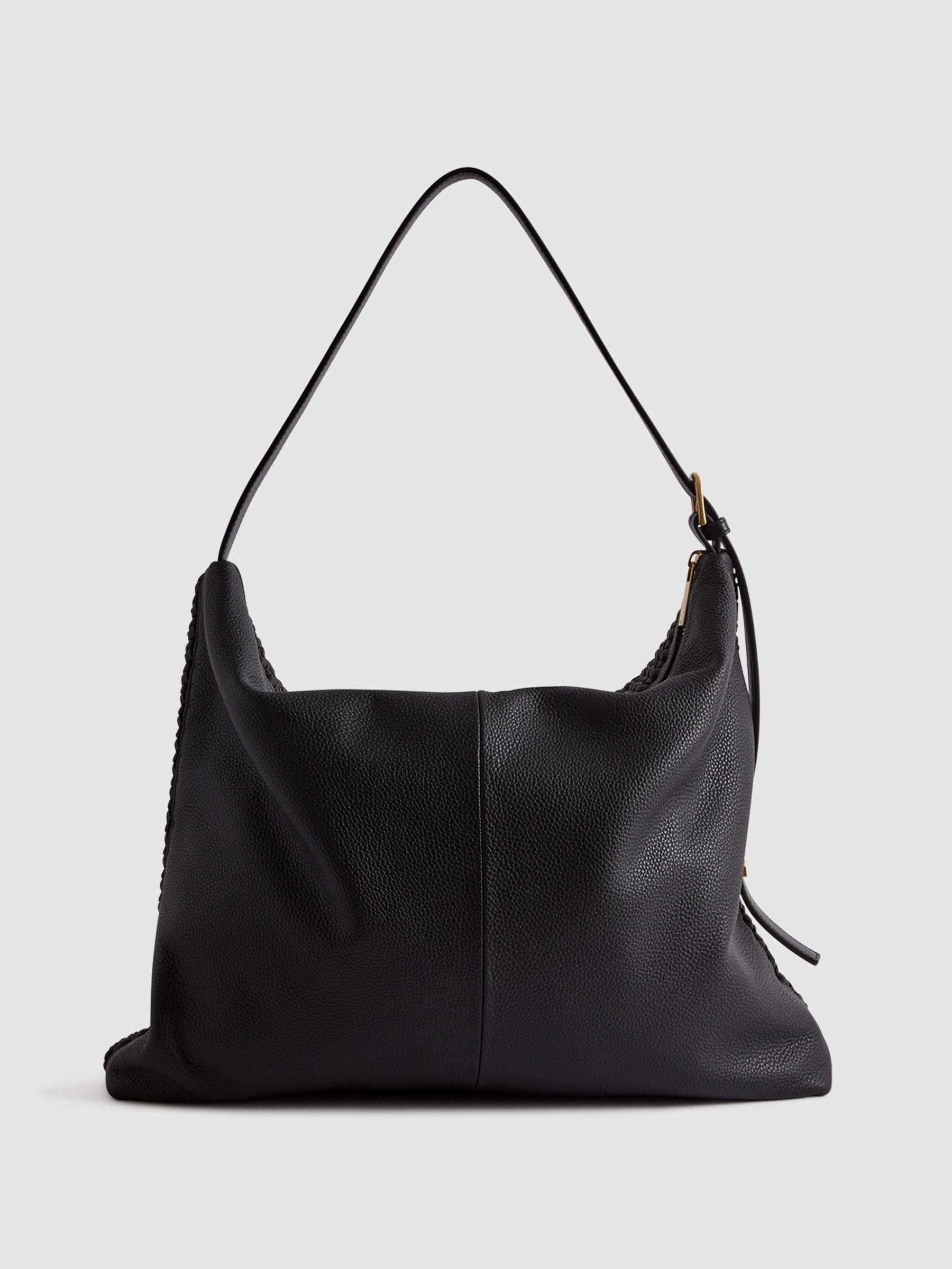 Buy Reiss Black Vigo Leather Woven Tote Bag from Next Canada