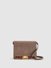 Reiss Mink Lexington Suede Leather Shoulder Bag - Image 1 of 5