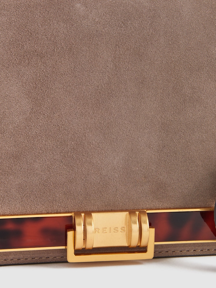 Reiss Mink Lexington Suede Leather Shoulder Bag - Image 5 of 5