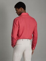 Reiss Coral Ruban Linen Button-Through Shirt - Image 5 of 6