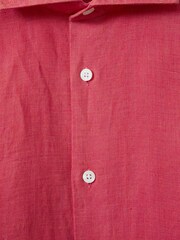 Reiss Coral Ruban Linen Button-Through Shirt - Image 6 of 6