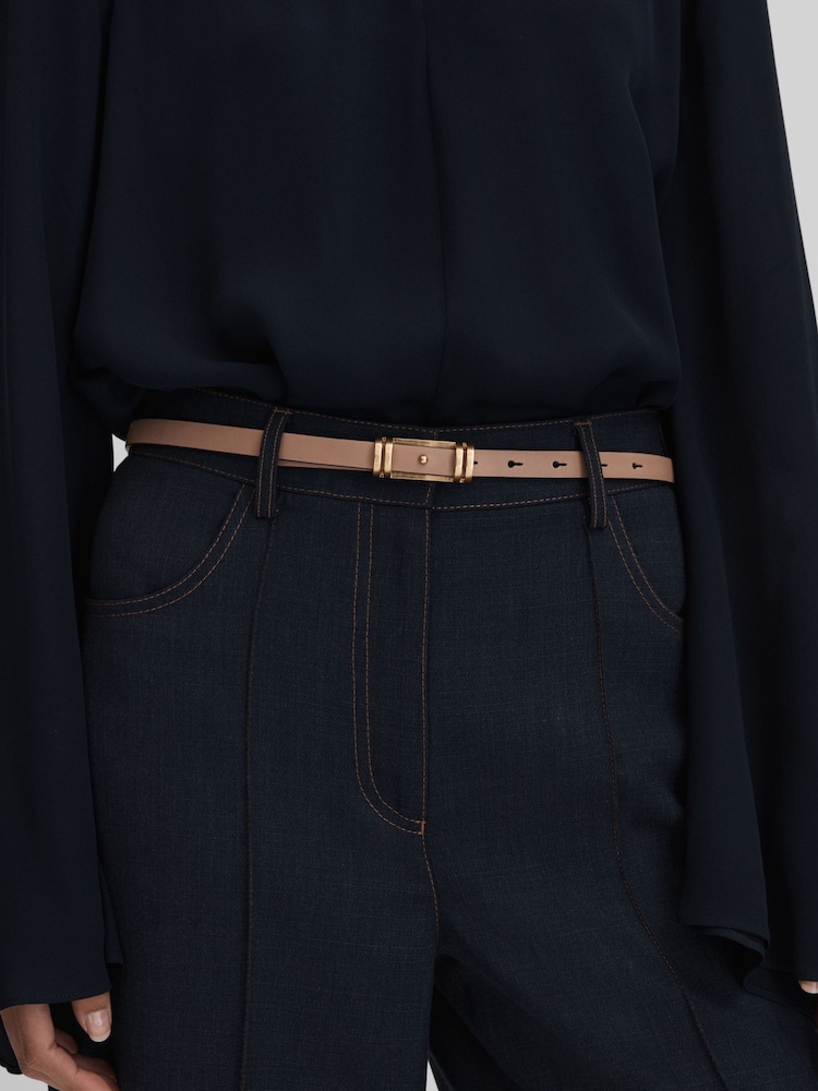 Reiss Nude Lara Thin Leather Belt - Image 2 of 4