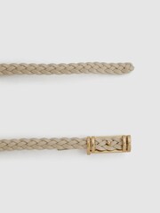 Reiss Cream Lara Thin Leather Belt - Image 3 of 5