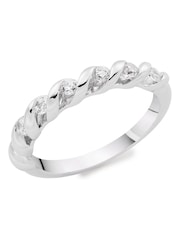 Beaverbrooks Sterling Silver Cubic Zirconia Twist Ring - Image 1 of 5