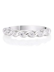 Beaverbrooks Sterling Silver Cubic Zirconia Twist Ring - Image 2 of 5