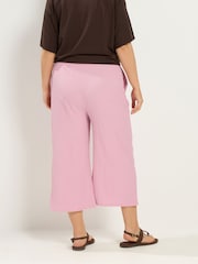 Yours Curve Pink Skinny Waist Crinkle Culottes - Image 3 of 5