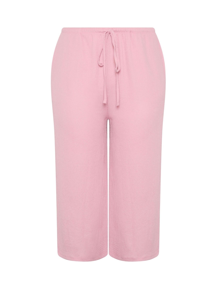 Yours Curve Pink Skinny Waist Crinkle Culottes - Image 5 of 5 Yours Curve Pink Skinny Waist Crinkle Culottes - Image 5 of 5