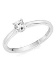 Beaverbrooks 9ct White Gold Diamond Solitaire Ring - Image 1 of 4