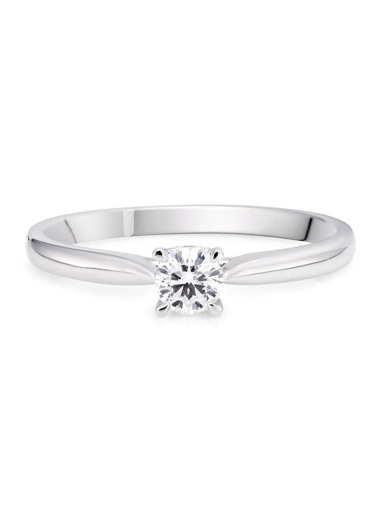Beaverbrooks 9ct White Gold Diamond Solitaire Ring - Image 2 of 4