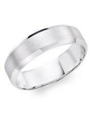 Beaverbrooks White Gold 9ct Mens Wedding Ring - Image 1 of 5