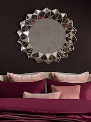 Silver Large 3D Sunburst Over Mantle Wall Mirror - Image 1 of 7