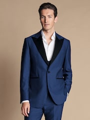 Charles Tyrwhitt Blue Slim Fit Peak Lapel Dinner Suit: Jacket - Image 1 of 5