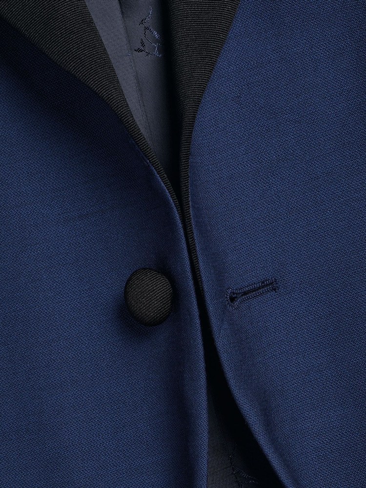 Charles Tyrwhitt Blue Slim Fit Peak Lapel Dinner Suit: Jacket - Image 5 of 5