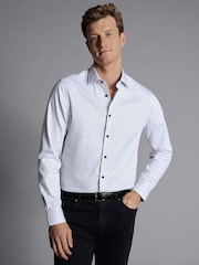 Charles Tyrwhitt Bügelfreies, gepunktetes Hemd mit Stretch-Anteil und Struktur aus 100% Baumwolle - Bild 1 von 5