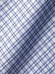 Charles Tyrwhitt Blue Grid Check Non-iron Stretch Twill Slim Fit Shirt - Image 5 of 5