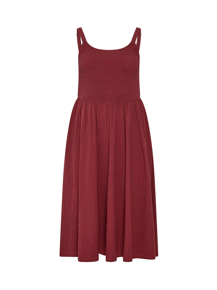 Yours Curve Red Shirred Sundress - Image 5 of 5